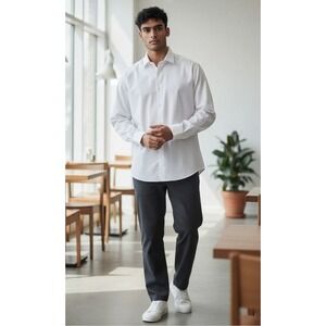 bergamo new york dress shirts Bergamo New York Mens Periwinkle Blue Long Sleeve Dress Shirt Med 15-15.5 32/33
